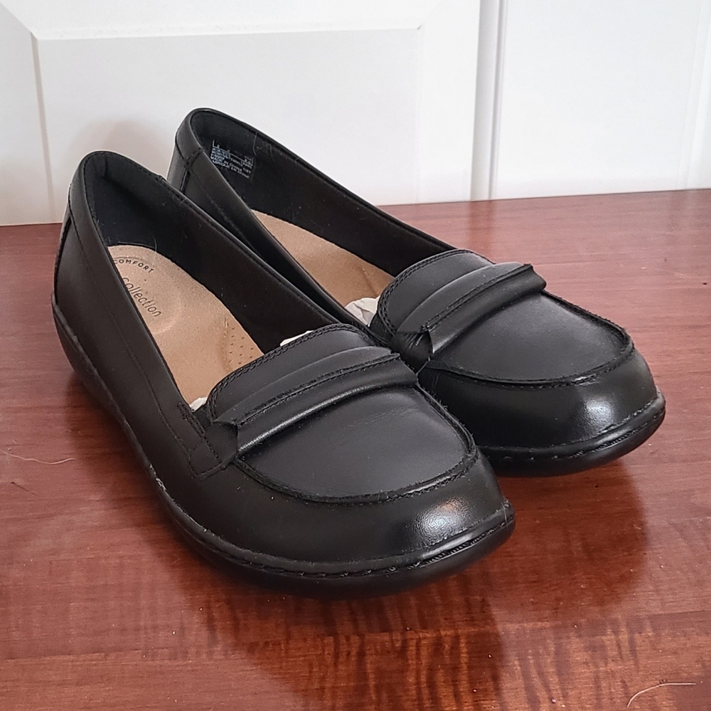 Clarks Ashland Lily Loafers Black Sz 10